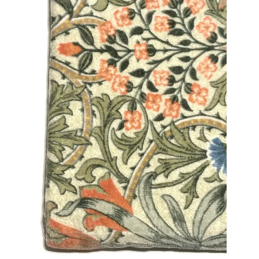 William Morris Co Bath Towel Woodland Weeds Coral Grn 1 Pc Velour NWT